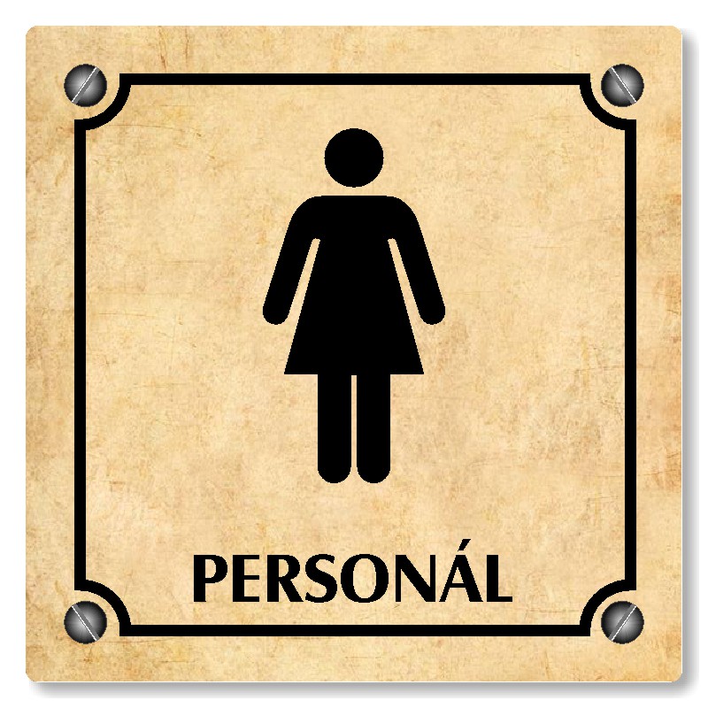 WC ženy personál, 118x118mm, pergamen, Kansas
